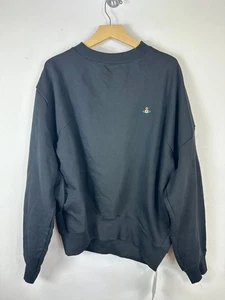 Vivienne Westwood Herren Drunken Sweatshirt Schwarz Classic Logo Pullover Gr. L - Bild 1 von 5
