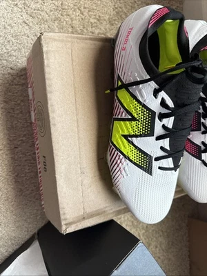 New Balance Tekela Pro Low Laced FG V4+ Men's Soccer Cleats White/Pink/Yellow - Image 1 of 4