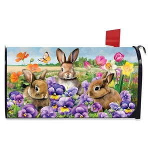 Cubierta de buzón de gran tamaño Briarwood Lane Spring Bunny Trio - Imagen 1 de 3