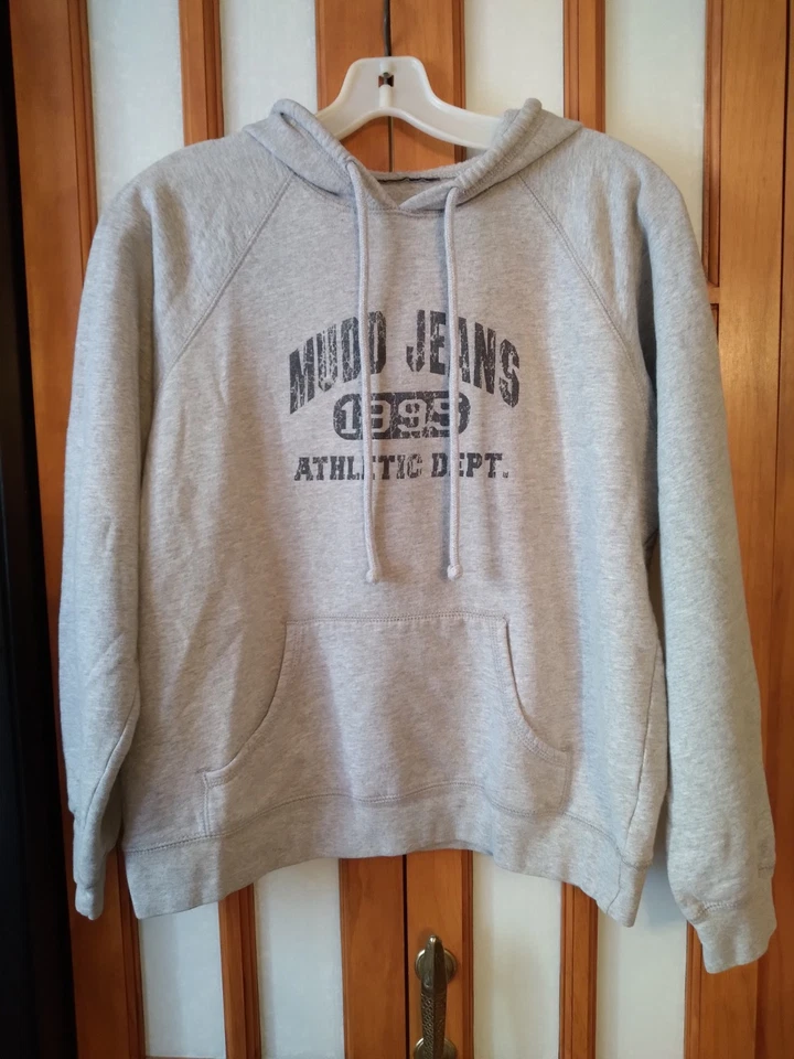 Moletom com capuz vintage Mudd cinza e marinho Y2K feminino/Jrs tamanho M - Imagem 1 de 4
