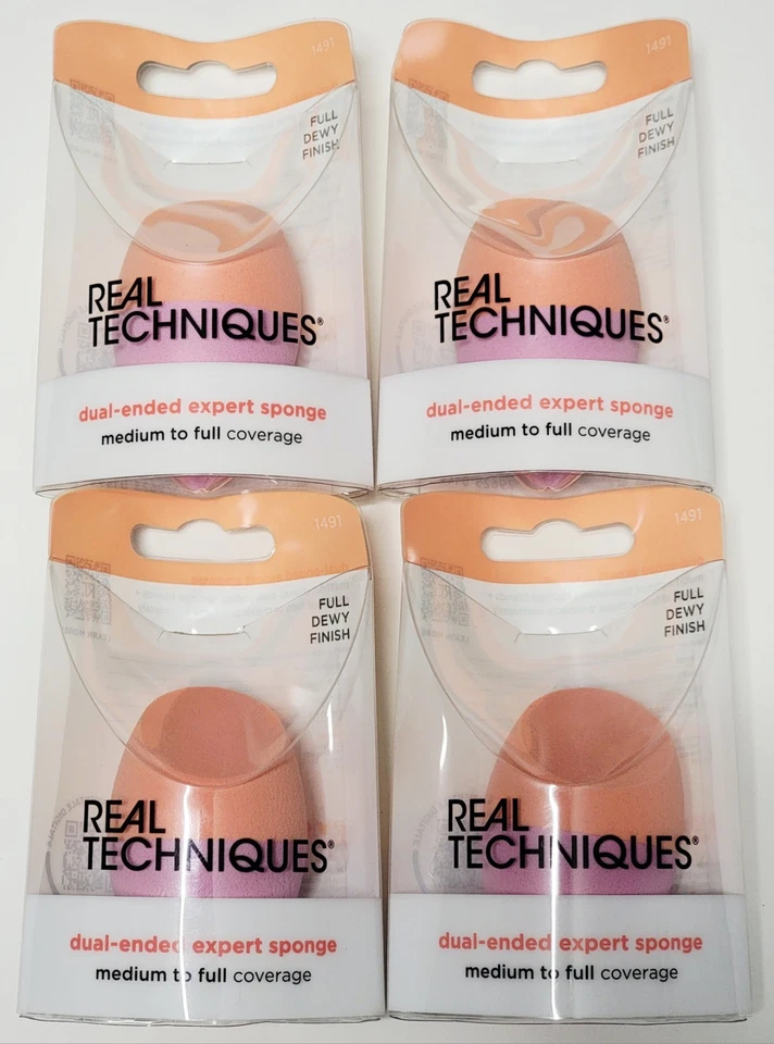 Lote de 4 Esponjas Expertas de Doble Extremo Real Techniques Cobertura Media a Completa 1491 Foto 1 de 1