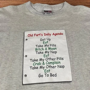 Vintage Old Fart Shirt Mens 2XL Graphic Tee Crabby Complaining Grandpa Funny F96 - Picture 1 of 10