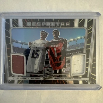 2020 Panini Spectra Respectra Relics Hyper /75 Kyler Murray Marquise Brown #20 - Image 1 of 2