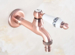 Roter Kupfer Waschmaschine Wasserhahn einzelner Kaltwasserhahn für Badezimmer Wandhalterung - Bild 1 von 6