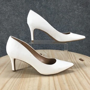 Alfani Shoes Womens 11 M Jeules Slip On Pumps White Pointed Toe Heels Casual - Picture 1 of 17