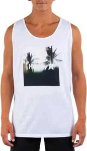 Hurley Men's Everyday Washed Bali Tropical Graphic Tank Top Tee T-Shirt White M - Picture 1 of 3