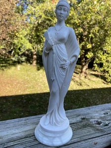 Statua A Gianelli Alabastro Su Base Marmo Flapper - Foto 1 di 11