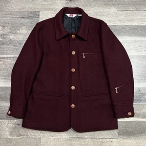 Ben Davis Workwear Japan Large Men Wine Milton Wool Rare Pea Coat - Picture 1 of 16