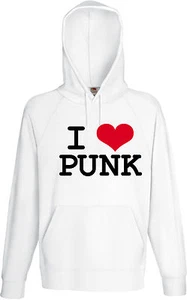 I LOVE PUNK Kapuzenpullover, weiss - Bild 1 von 1