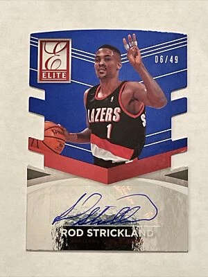 2014 Donruss Elite Status Signatures Blue Die-Cuts 6/49 Rod Strickland #48 Auto - Image 1 of 4