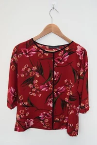 MARKS & SPENCER FLORAL PRINT 3/4 SLEEVES TOP SIZE UK 10 A5 - Picture 1 of 4