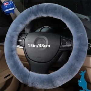 15"/38cm Faux Sheepskin Car Steering Wheel Cover For Hyundai 3pcs For Woman Gift - Picture 1 of 12