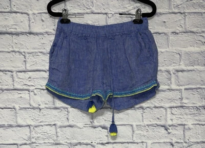Pantalones Cortos Vineyard Vines Mujer Azul Lima Borlada Borla Lino Talla XS Foto 1 de 4