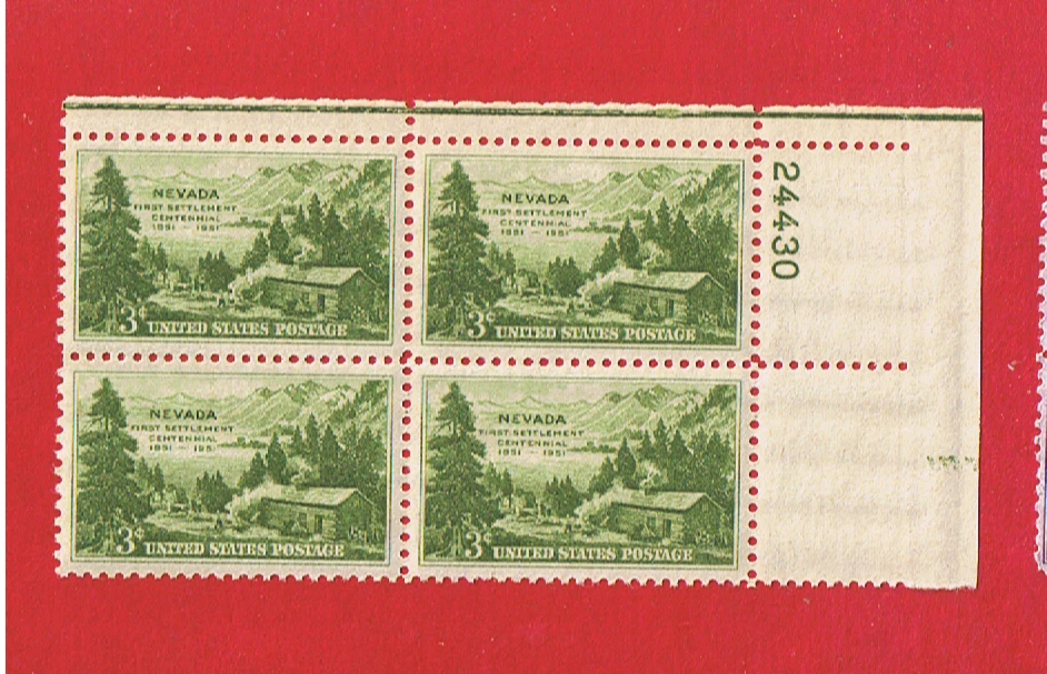 #999 MNH OG bloque de placas de 4 Nevada envío y devolución gratuitos Foto 1 de 1