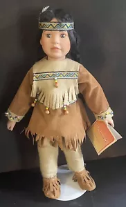 Vintage-Porcelain Bisque-Native American Doll Figure And Stand-Beaded Clothing - Picture 1 of 9