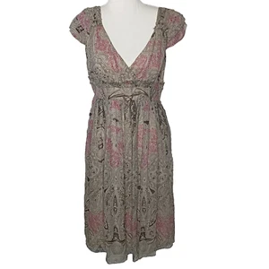 Collette by Collette Dinnigan Size S Silk Paisley Babydoll Cap Sleeve Dress - Picture 1 of 7