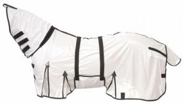 Showman White Lightweight Mesh Fly Sheet w/ Neck Cover - Image 1 of 1