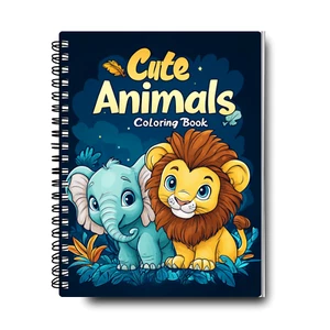 Adorable Animals Coloring Book for Kids – Fun & Cute Spiral-Bound Activity Book - Picture 1 of 10