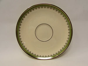 Marquis by Pickard Platinum Trim Rim Shape Green Band Saucer S228 - Picture 1 of 2