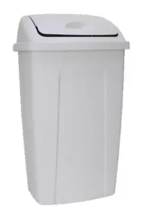 13 Gallon Trash Can, Plastic Swing Top Kitchen Trash Can, Gray - Picture 1 of 16