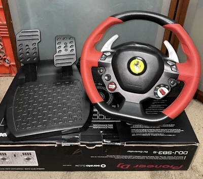 Thrustmaster Ferrari 458 Spider Xbox One Racing Steering Wheel & Pedals *Tested* - Image 1 of 4