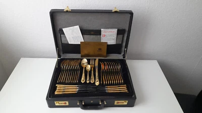 SBS Besteck "WIEN "- 23/24 Karat vergoldet - 70 tlg mit Zertifikat NEU - Bild 1 von 4