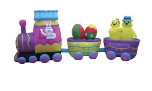 15 FT DELUXE EASTER BUNNY TRAIN Air blown Lighted Yard Inflatable - Picture 1 of 1
