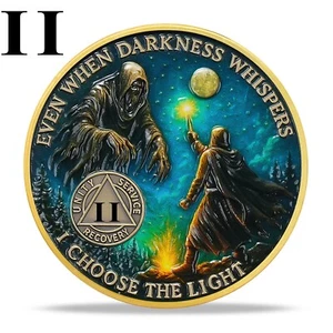 2 Years Sobriety Coin –Unity, Recovery, Hope - AA Chips Medallion Sobriety Gifts - Picture 1 of 16