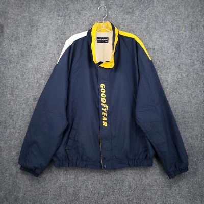 Chaqueta Goodyear Swingster DE COLECCIÓN Para Hombres 2XL XXL Azul Cortavientos Bombardero Cremallera Años 90 Foto 1 de 4