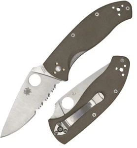 Spyderco Tenacious Folding Knife 3.38" CPM-M4 Steel Blade Brown G10 Handle M4PS - Picture 1 of 3