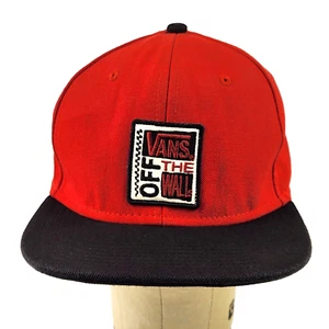 Vans Off The Wall trucker style Hat red black adjustable logo cap Snapback - Picture 1 of 10