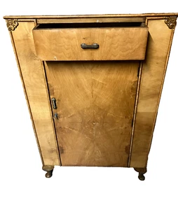 Vintage Retro Walnut 1 Door 1 Drawer Sideboard Cupboard with Key. - Picture 1 of 17