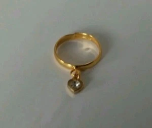 Gold Coloured Adjustable Ring With Dangle UK SELLER! - Picture 1 of 2