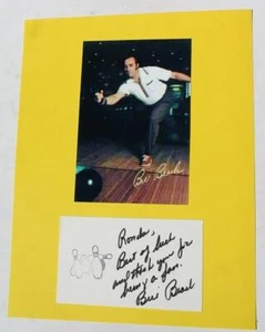 Bill Beach Professional Bowler Hand Signed Autographed 3X5 Card Photo Set Mat -- - Picture 1 of 1
