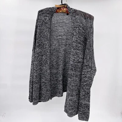 Cárdigan suéter Eileen Fisher para mujer extra grande gris lino manga larga abierto Foto 1 de 4