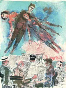 UNA TUMBA EN EL AIRE - Walter SPITZER - Litografía en color original limitada 1959 - Imagen 1 de 1