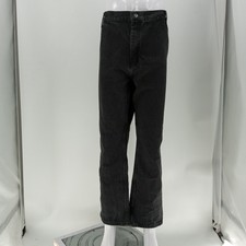 Nautica Mens Black Distressed Dark Denim Relaxed Bootcut Jeans Size 50X30