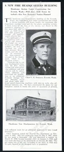 1951 Everett Washington Feuerwache Hauptquartier & Chief Swanson Foto Vintage Druck Artikel - Bild 1 von 7