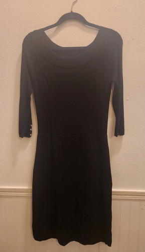 VETEMENTS Abito maglione donna White Ho Black Market taglia S nero manica 3 4 #52