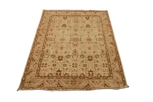 5x7 Ft Beige Fine Oriental Area Rug Afghan Hand Knotted Veg Dye Wool Bedroom Rug - Picture 1 of 10