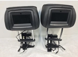 2006 RANGE ROVER FRONT BLACK LEATHER HEADREST SET w/ TV VIDEO SCREENS-06  - Bild 1 von 9