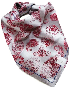 Vivienne Westwood Handkerchief Scarf Orb Paisley Tie-dye Twill Cotton Grey 53cm - Imagen 1 de 4