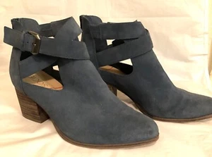 Sole Society Azure Blue Suede Criss Cross Ankle Booties 7.5 M - Picture 1 of 8