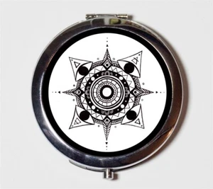 Elements Mandala Zen Yoga Compact Mirror Make Up Pocket Mirror Cosmetic - Picture 1 of 2