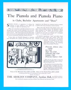 1905 PIANOLA PIANOFORTE antica STAMPA ANNUNCIO La Compagnia Eoliana musica scapolo appartamento - Foto 1 di 3