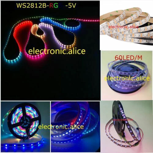 DC5V WS2812B Strip Light RGB 5050 IC Individual Addressable 150/300 Pixel led 5m - Image 1 of 4