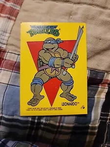 1989 Topps Teenage Mutant Ninja Turtles TMNT Aufkleber #4 Leonardo Leo SCHÖN - Bild 1 von 2