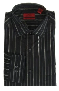 Alfani Men's RED Fitted Liquid Stripe Dress Shirt Black size 15-34/35 - Picture 1 of 1
