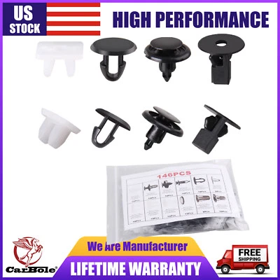 146Pcs Fender Door Hood Bumper Trim Door Panel Clip Retainer Fastener For Toyota - Image 1 of 4