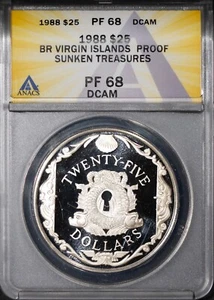 1988 $25 Proof Sunken Treasure PF 68 DCAM New ANACS # 7625902 + Bonus - Picture 1 of 2